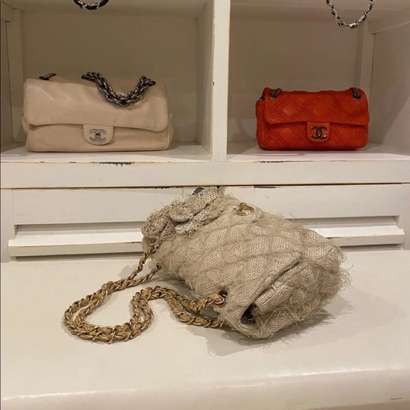 Sold!!! Chanel Nature Tweed Medium Flap Bag - Picture 2 of 10
